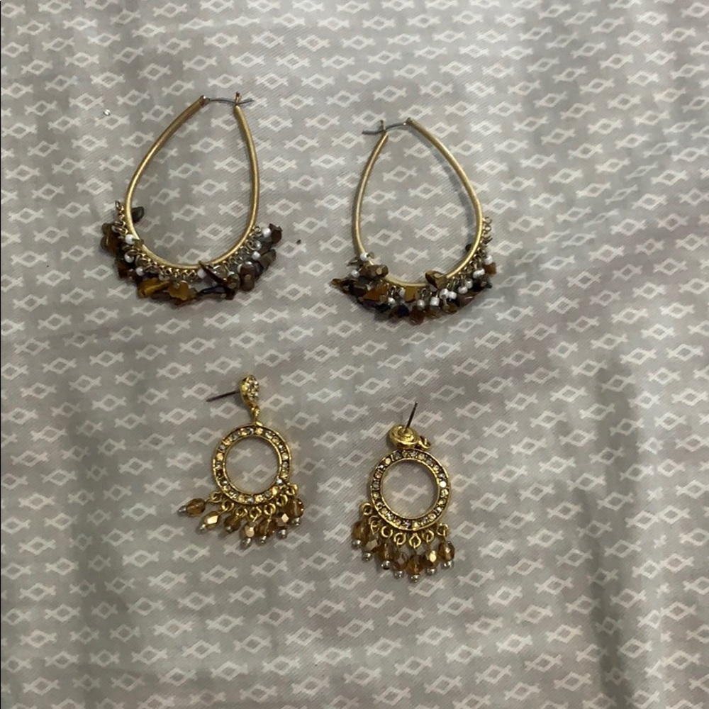 two pairs of earrings